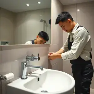 洗面所配管交換